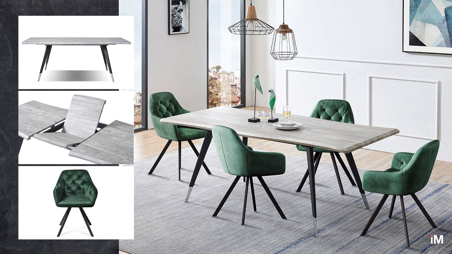 

Стол iModern Dusseldorf + 4 стула Glenn