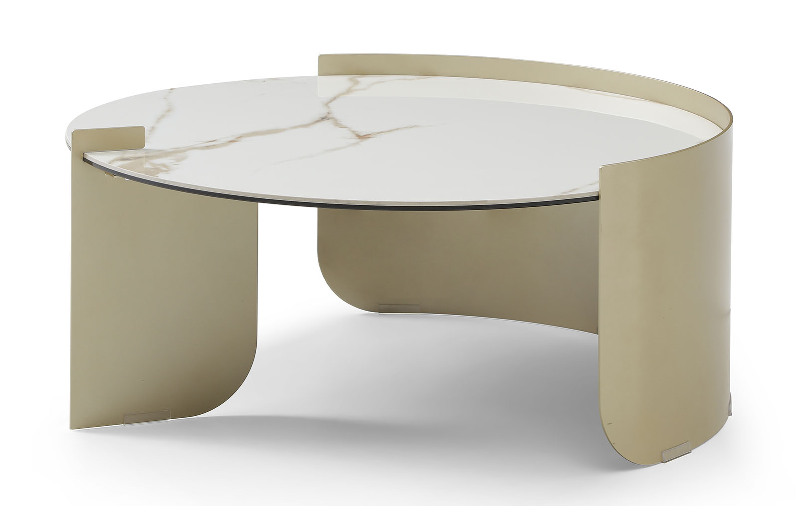 Стол журнальный Diva (92), белая керамика/шампань