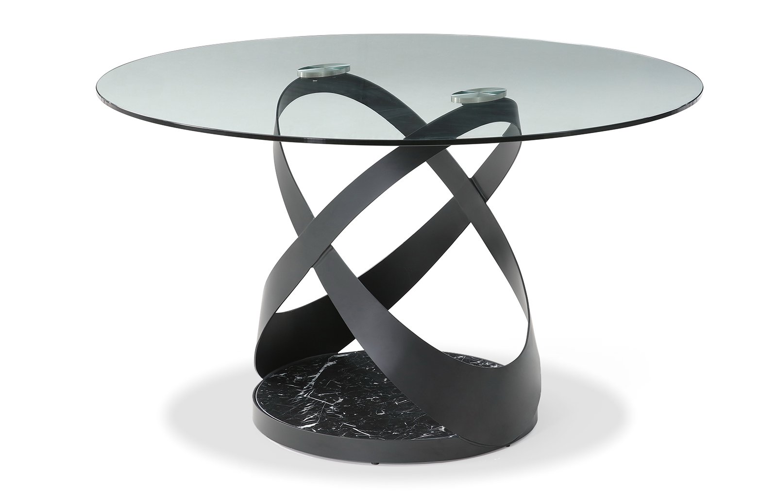 стол круглый черное стекло