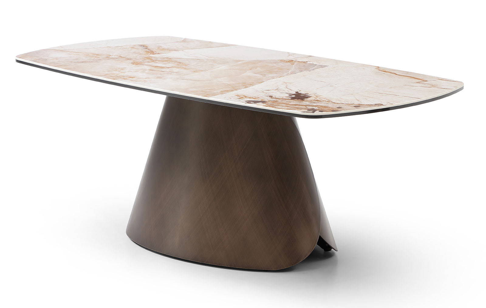 Стол журнальный Susanna (120), керамика/медь