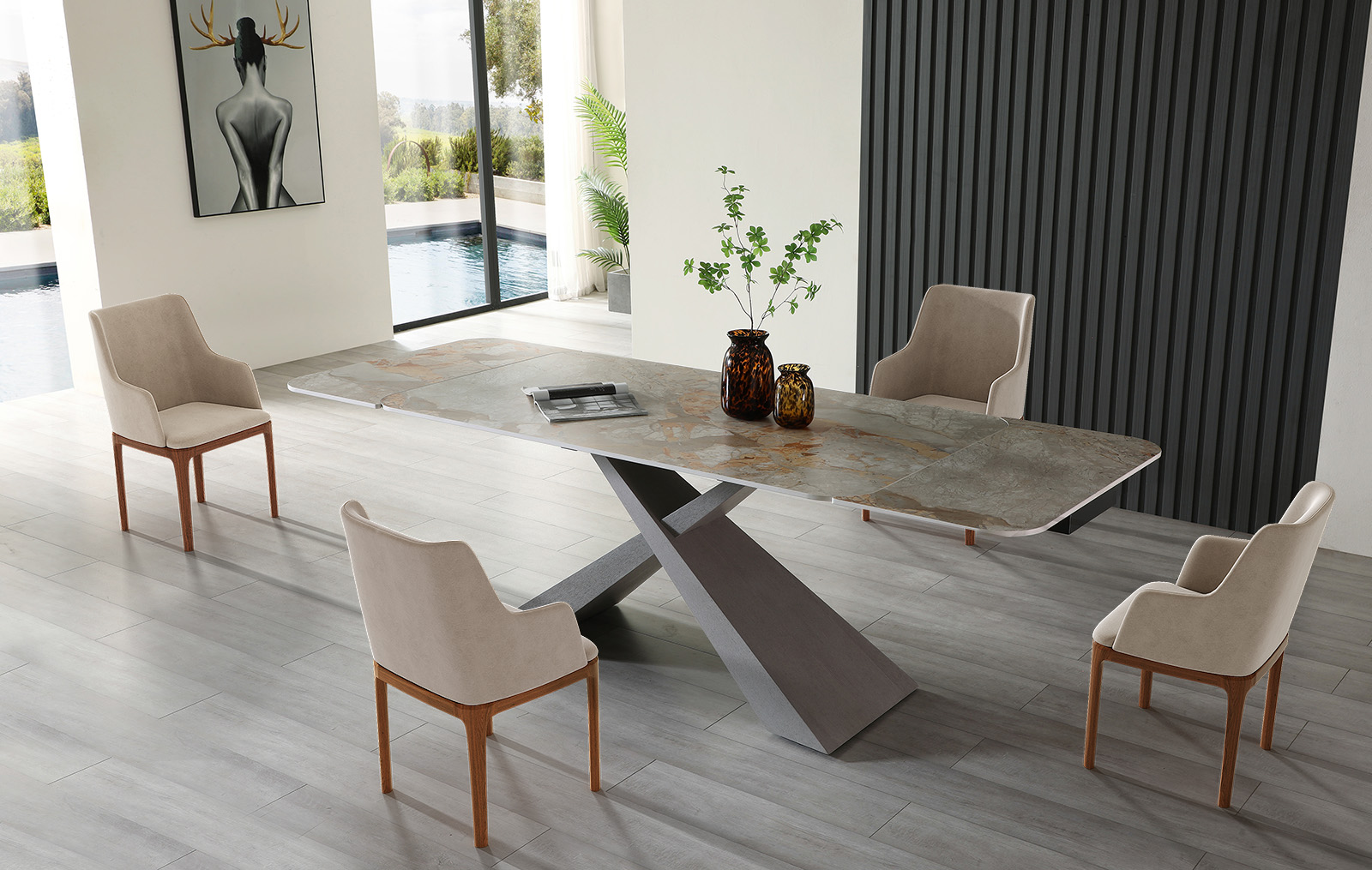 

Стол iModern Torino + 4 стула Sir