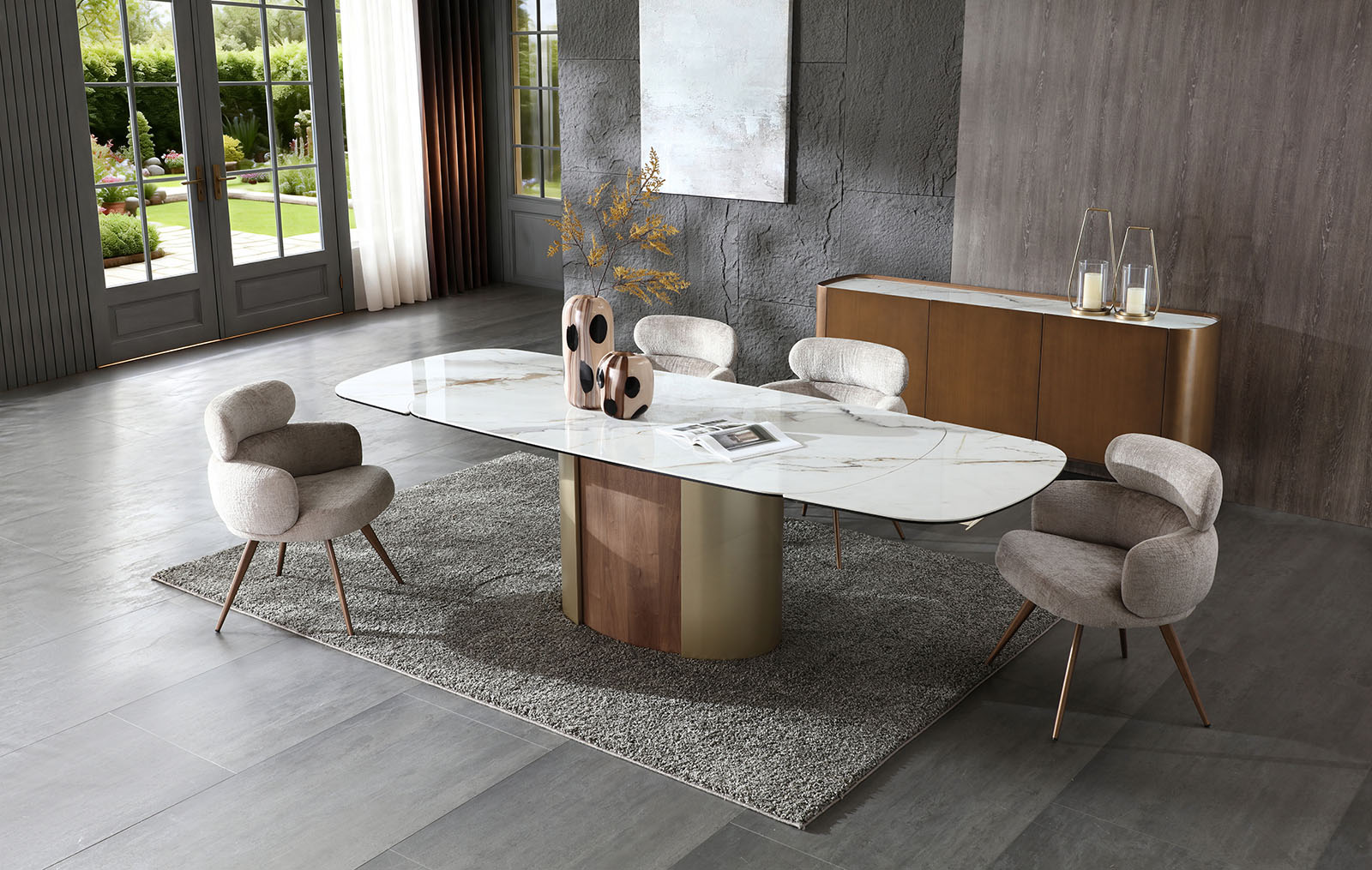 Стол Milan + 4 стула Evy