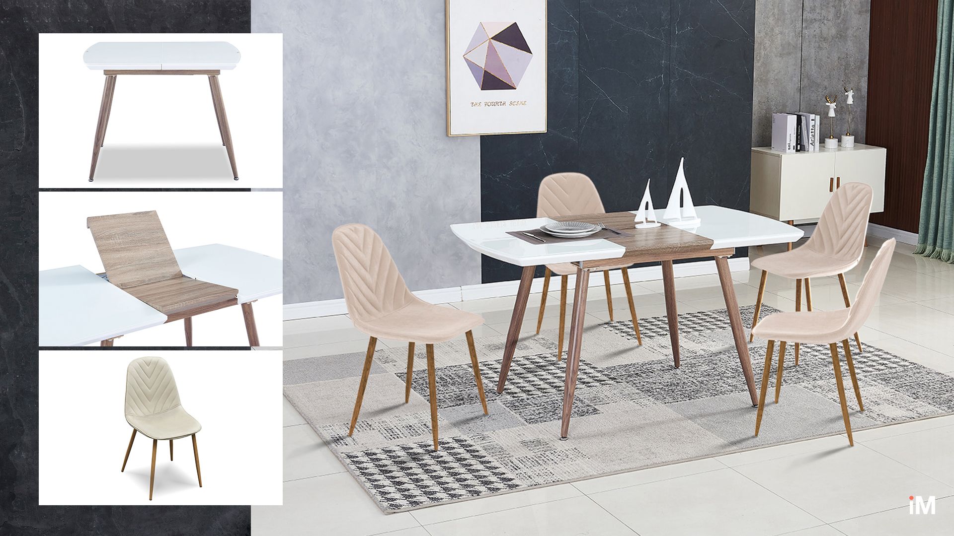 

Стол iModern Fredric + 4 стула Lars
