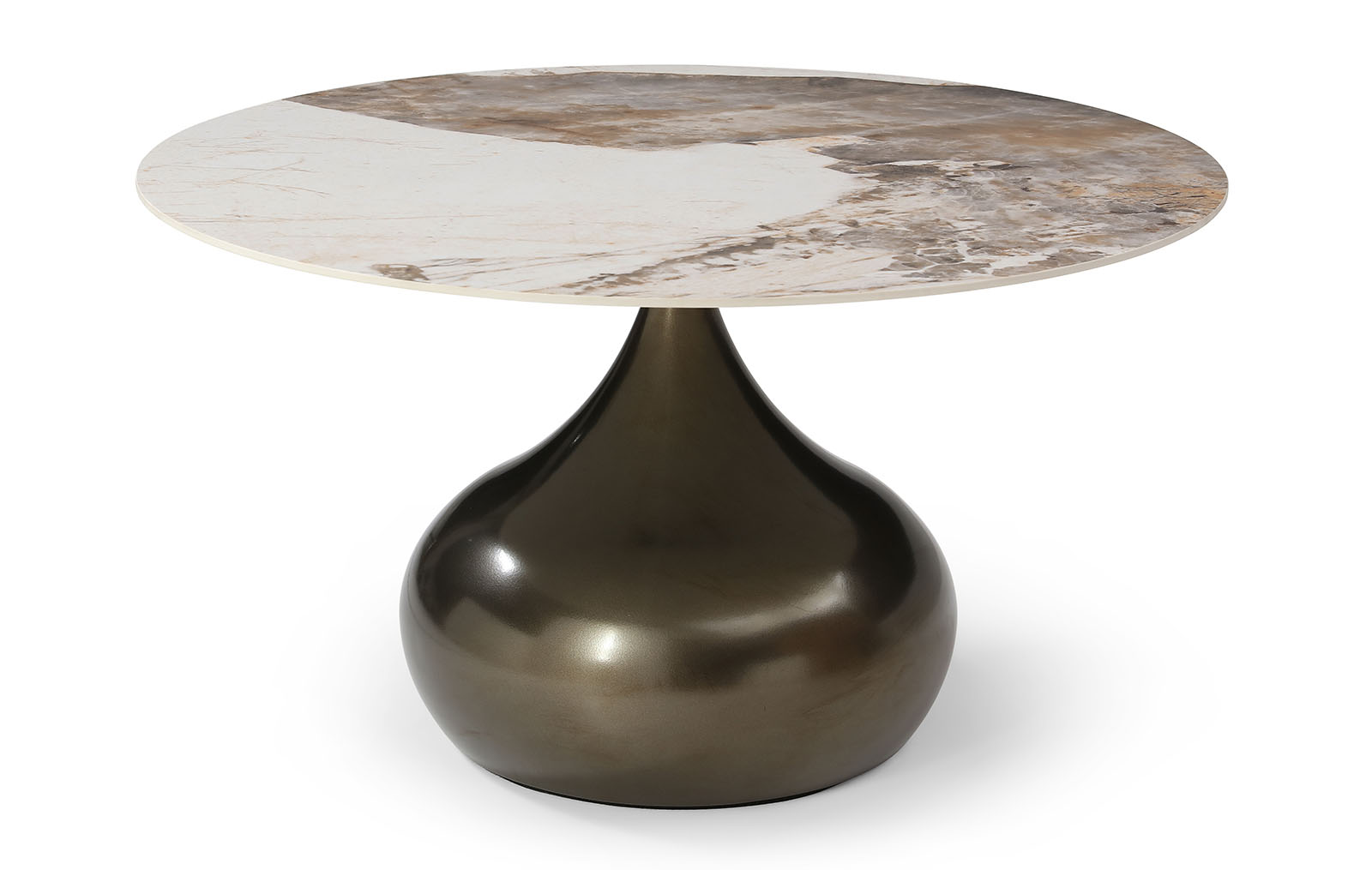 Стол журнальный Aria (80), светлая керамика/бронза