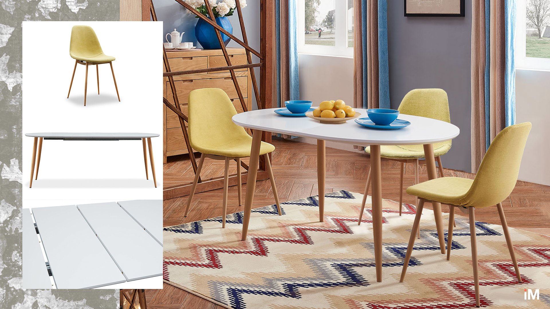 Стол раскладной Universal 120/150/180 Morris, белый