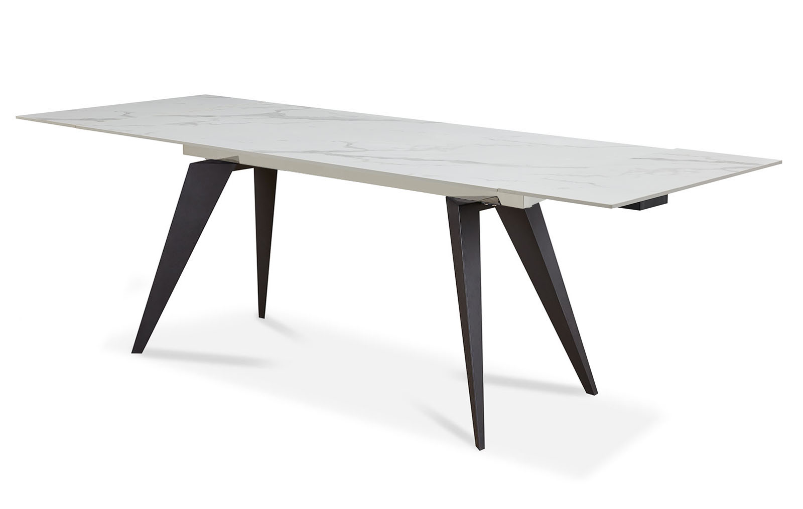 Стол раскладной Ramses 180-250, белый мрамор/черный
