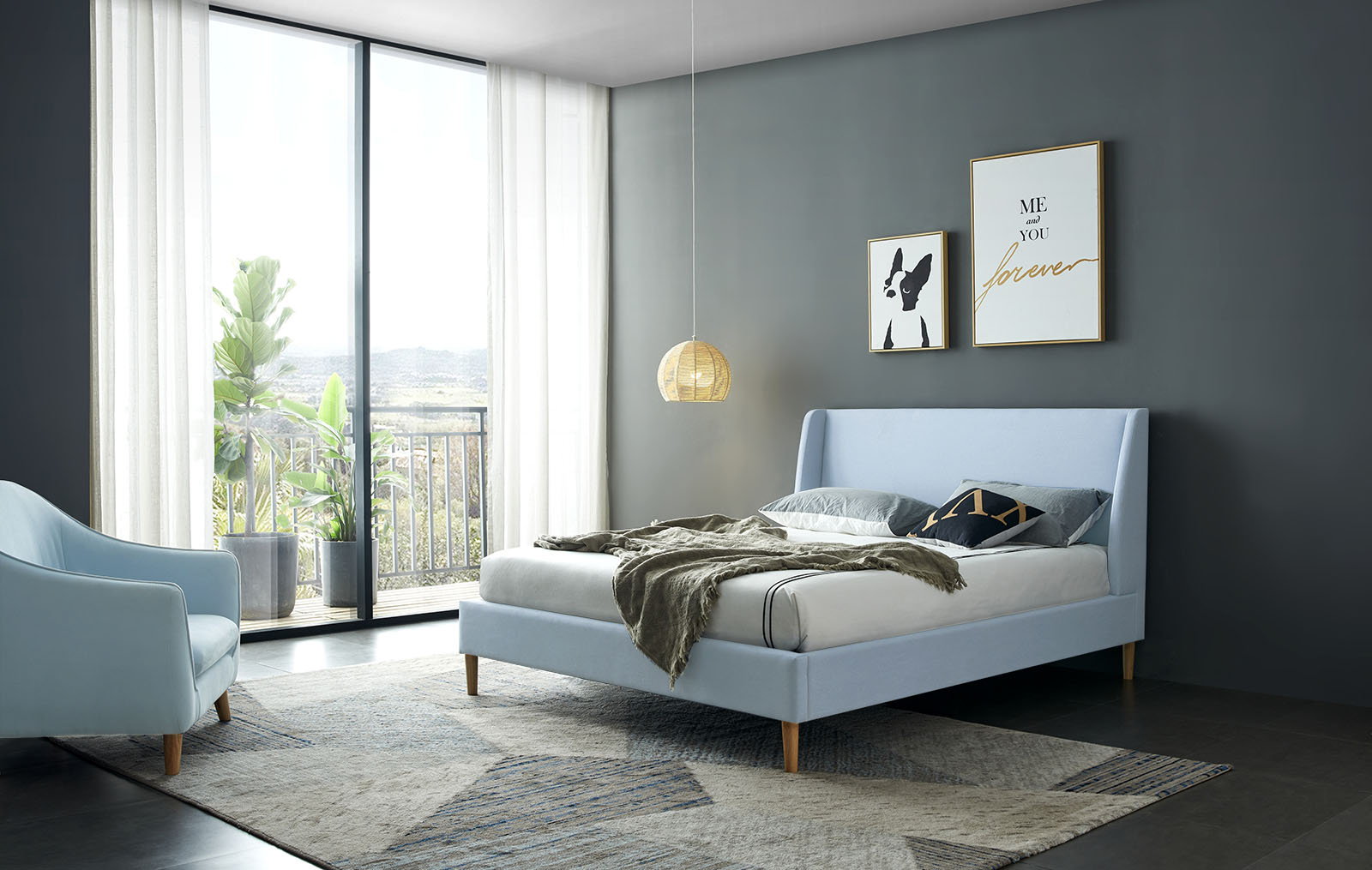 Кровать с подъемным механизмом Carrera, голубой | Купить по выгодной цене в интернет-магазине iModern.ru