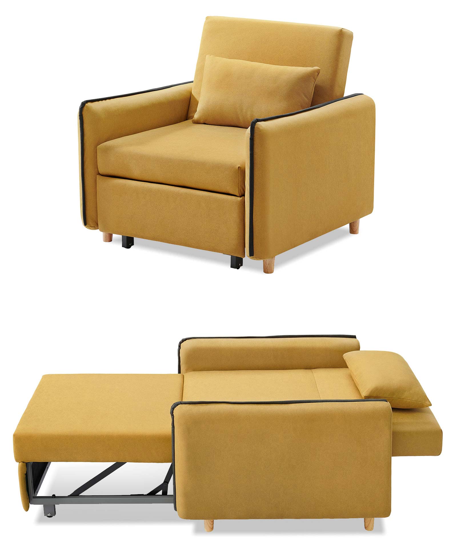 Кресло-кровать Arizona, желтый/графит