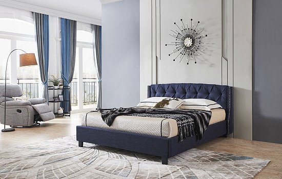 Кровать Evita 180x200 (с подъемным механизмом), темно-синий