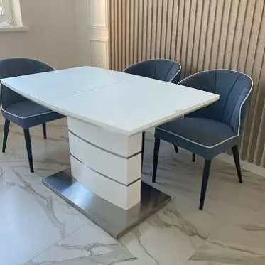 Стол раскладной Verona Glass (120), белый матовый