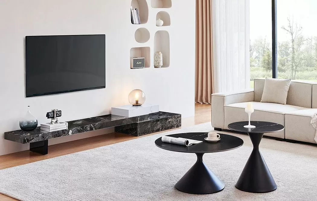 Стол журнальный Santiago (80), черный камень - фото 2