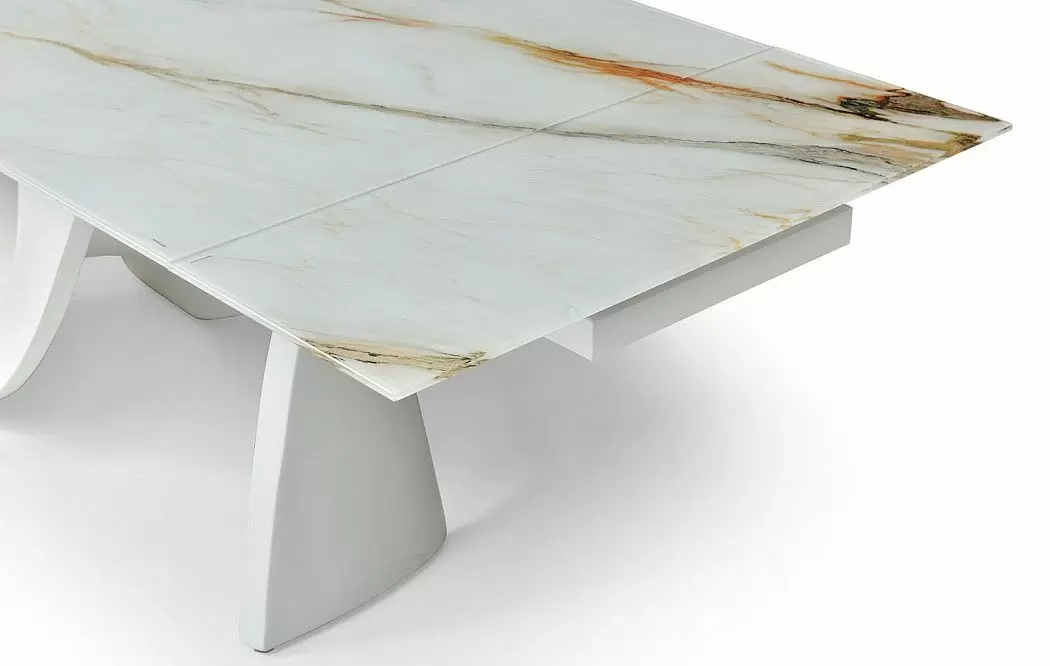 Стол раскладной Julia 180-260, стекло 3D/белый - фото 6