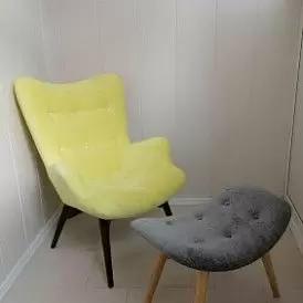Кресло с оттоманкой Contour, желто-зеленый