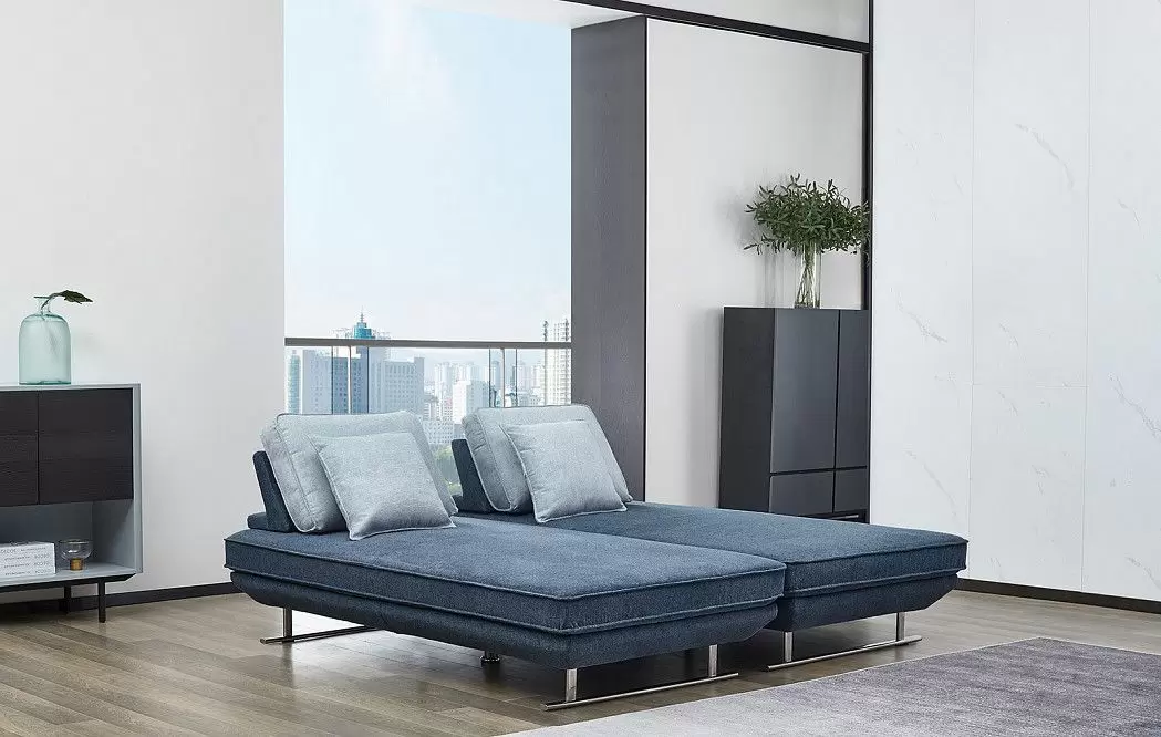 Диван-трансформер Bergamo угловой, темно-синий/бирюзовый - фото 2