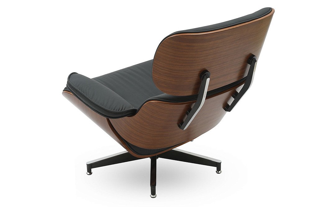Комплект кресло и оттоманка Eames Lounge, черный/орех - фото 11