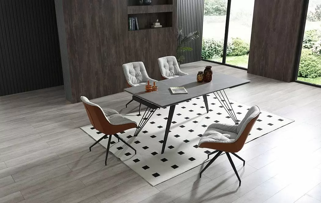 Стол Parma серый + 4 стула Joely - фото 2