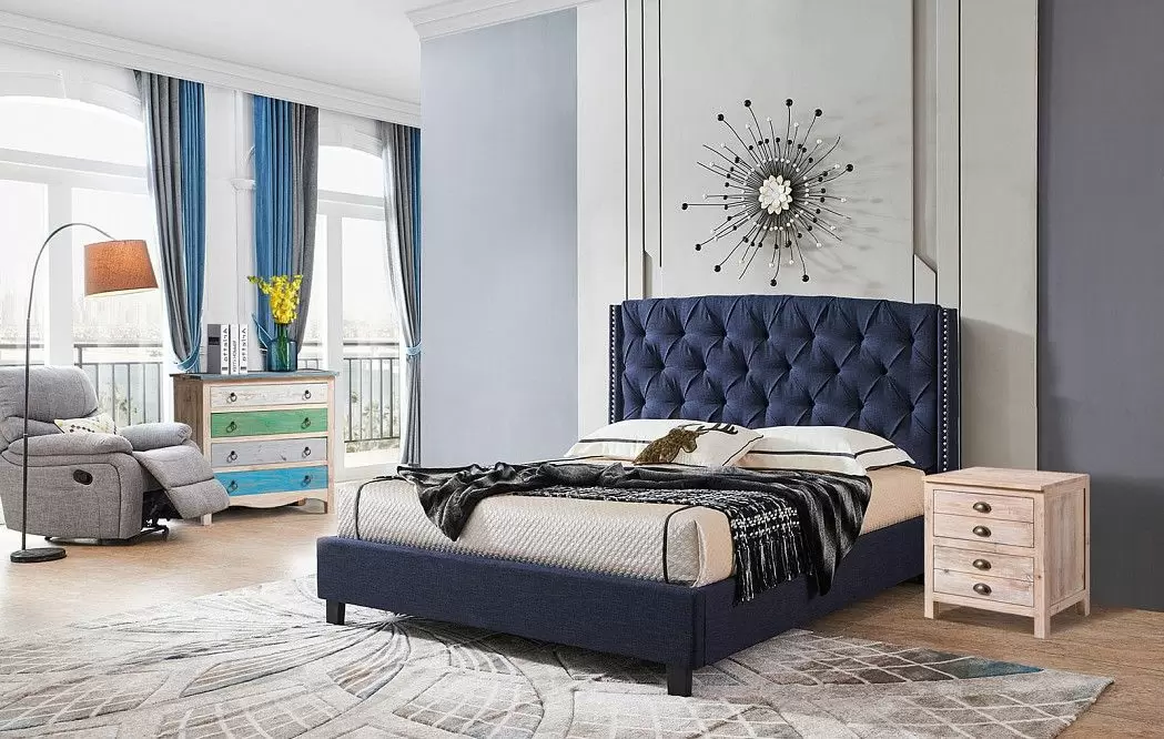 Кровать Evita Grand 160x200 (с подъемным механизмом), темно-синий - фото 10