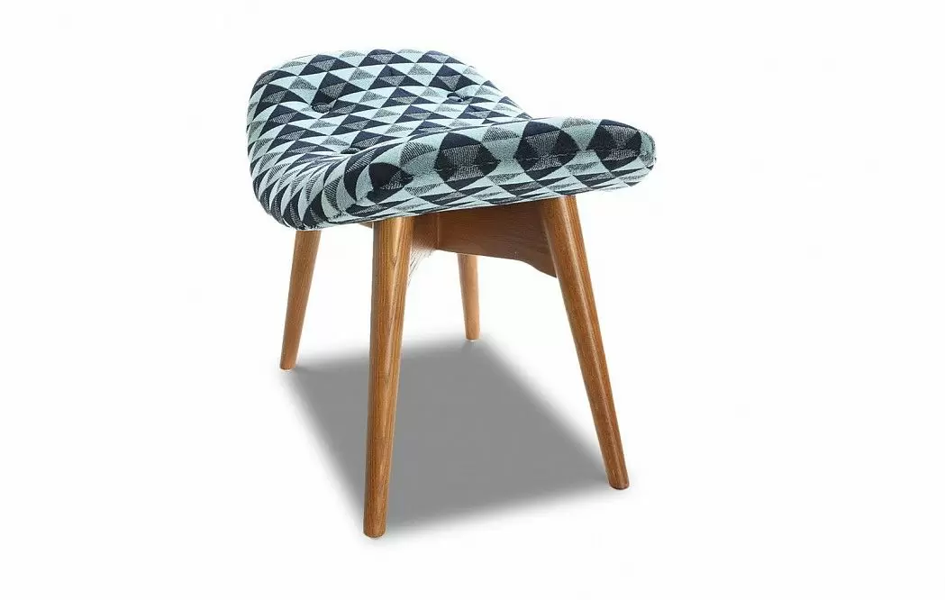 Кресло с оттоманкой Contour, голубой принт/коричневый - фото 10