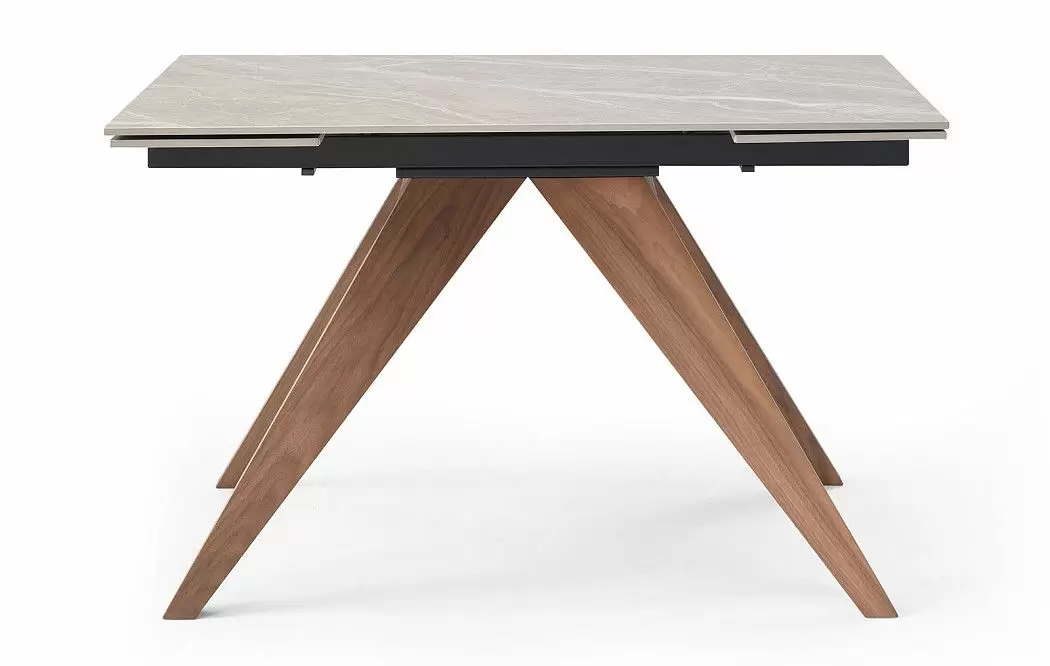 Стол раскладной Valencia 120-180, серая керамика/орех - фото 5