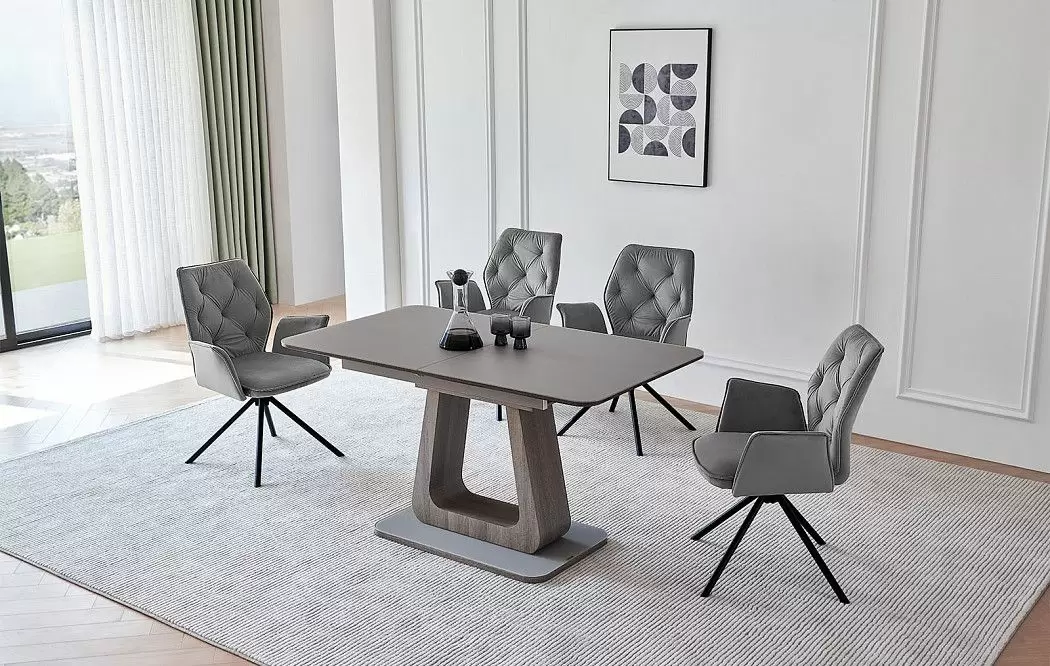 Стол раскладной Rosanna 120-160, серый - фото 5