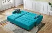 Диван-кровать Riviera угловой левый + оттоманка, бирюзовый цвет