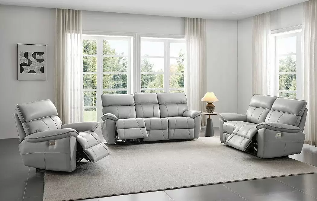 Диван-реклайнер Allison 2-х местный, светло-серый - фото 4