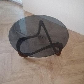 Стол журнальный Sea Ceramic, белая керамика/орех