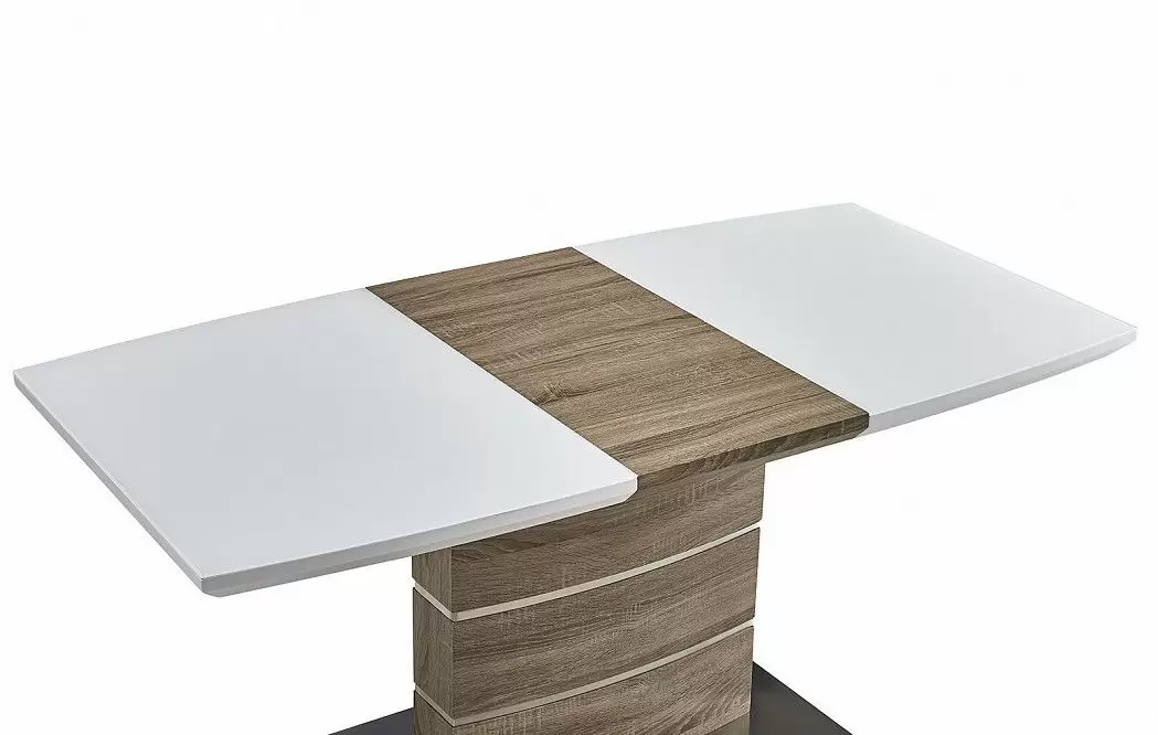 Стол раскладной Arioso Glass (120), белый/дуб - фото 12