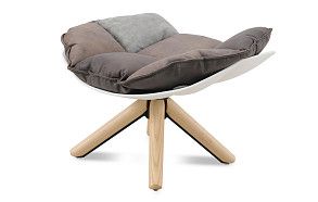 Оттоманка в стиле Husk, коричневый пэчворк