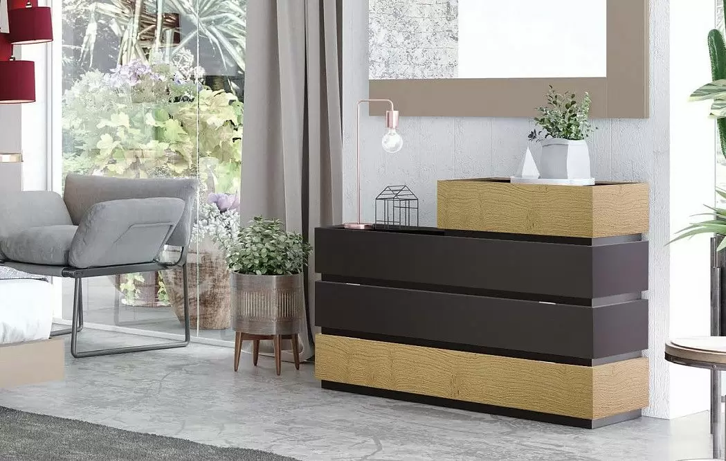 Комплект из кровати Kuffert Class 180x200 и 2х тумб Top, дуб/графит - фото 9