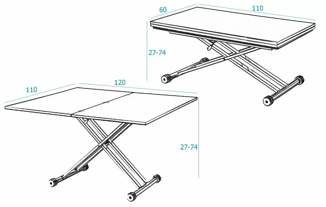 Стол-трансформер Stafford, белый лак - фото 4