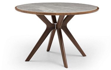 Стол Tango 120, серая керамика/орех