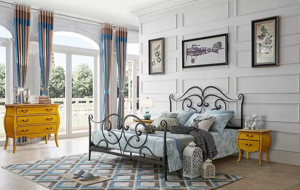 Кровать Francelina, черный с золотом - фото 2