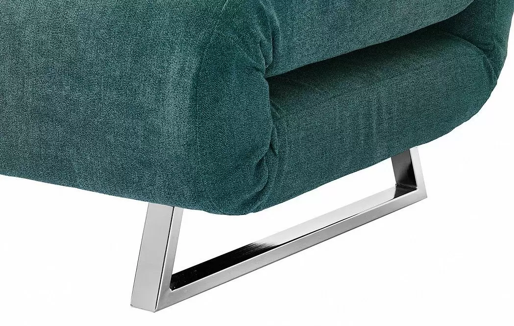 Диван-кровать Rosy 2-х местный, темно-бирюзовый/хром - фото 7