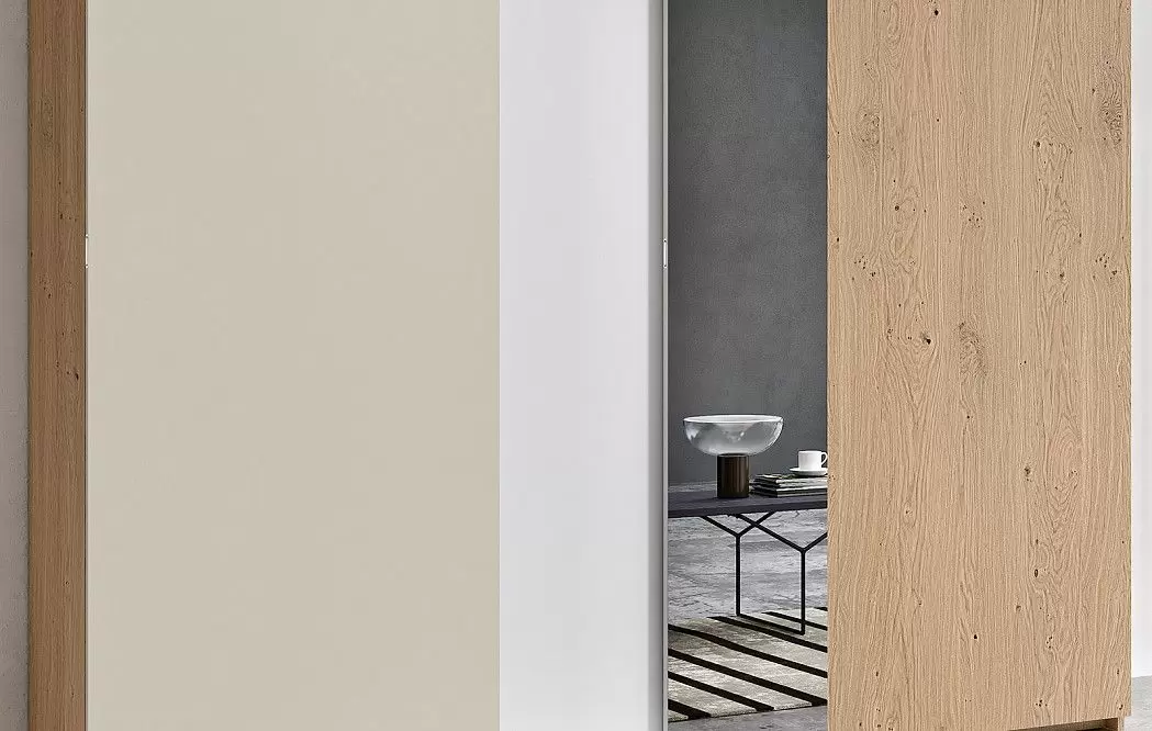 Шкаф DUO с 2 раздвижными дверями 195 H240, дуб/песок/белый/зеркало (YM502) - фото 4