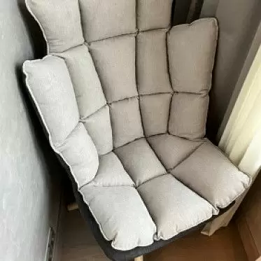 Кресло в стиле Husk, серый