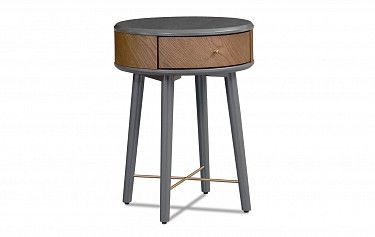 Тумба прикроватная Paula, дуб/темно-серый