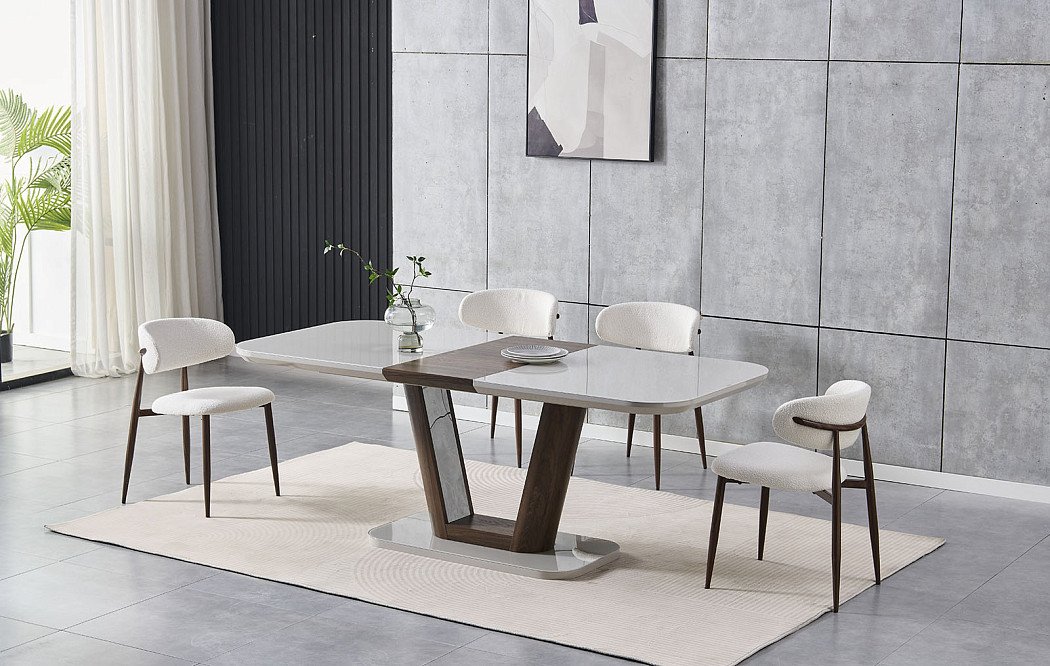 Стол раскладной Ester 120-160, бежевый/коричневый - фото 7