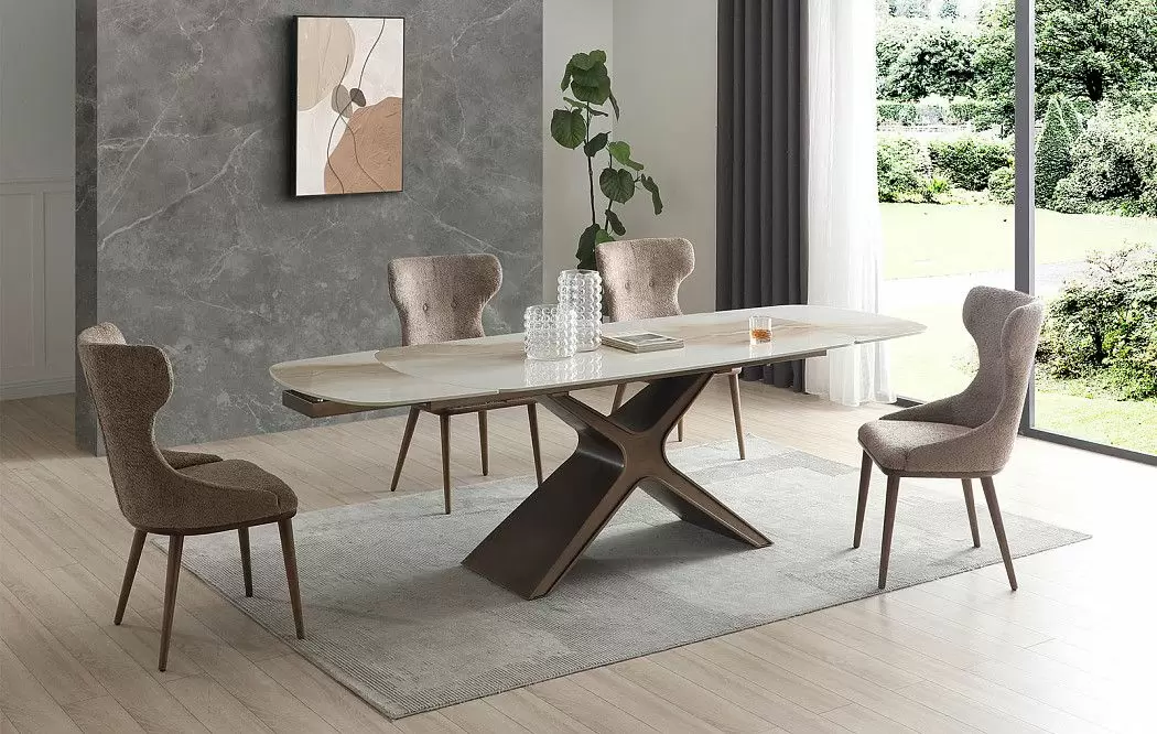 Стол Charlotta + 4 стула Augusta капучино