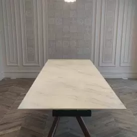 Стол раскладной Ravenna 160-220, белая керамика/орех