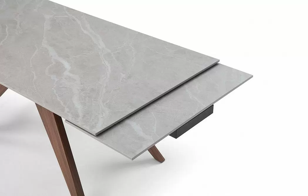 Стол раскладной Valencia 180-260, серая керамика/орех - фото 8