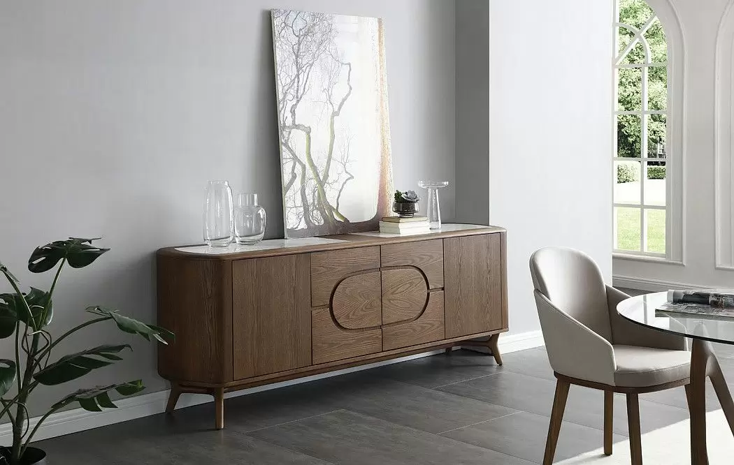 Буфет Carolina, белая керамика/орех - фото 2