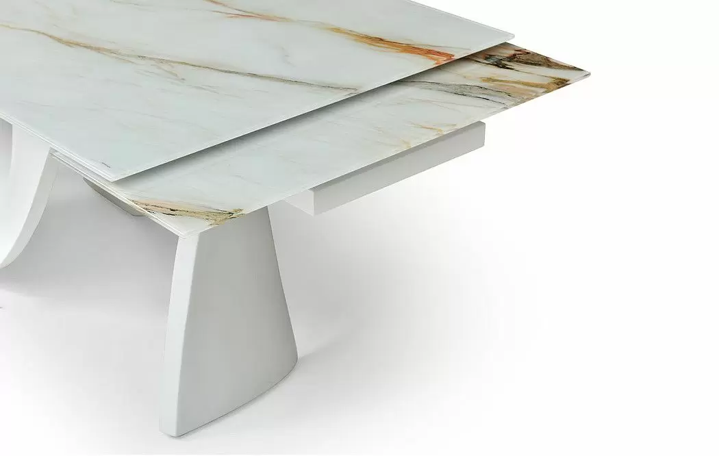 Стол раскладной Julia 180-260, стекло 3D/белый - фото 7