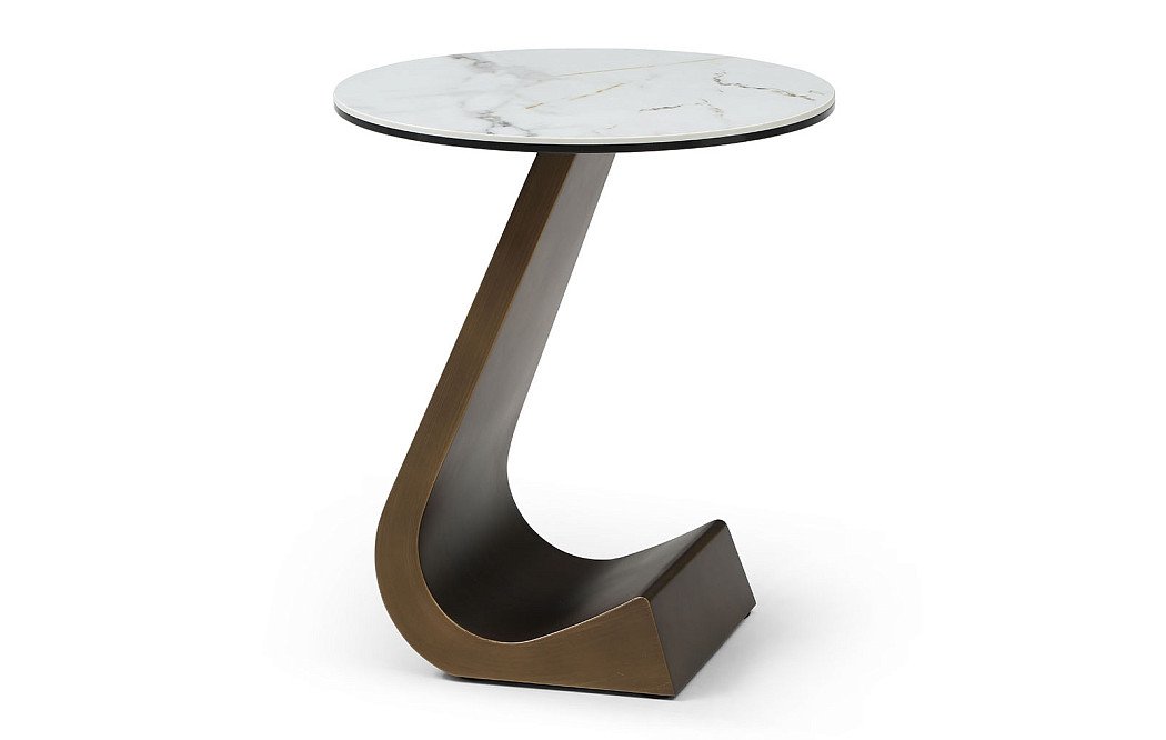 Столик приставной Jovanna (45), белая керамика/бронза - фото 5