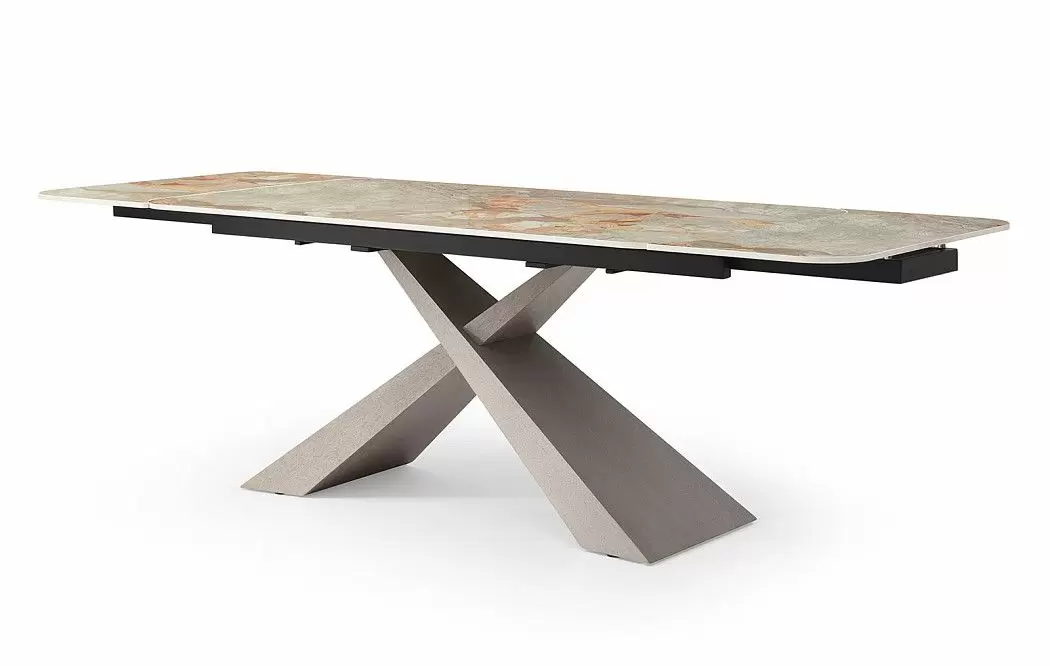 Стол раскладной Torino 160-240, серая керамика/серый дуб