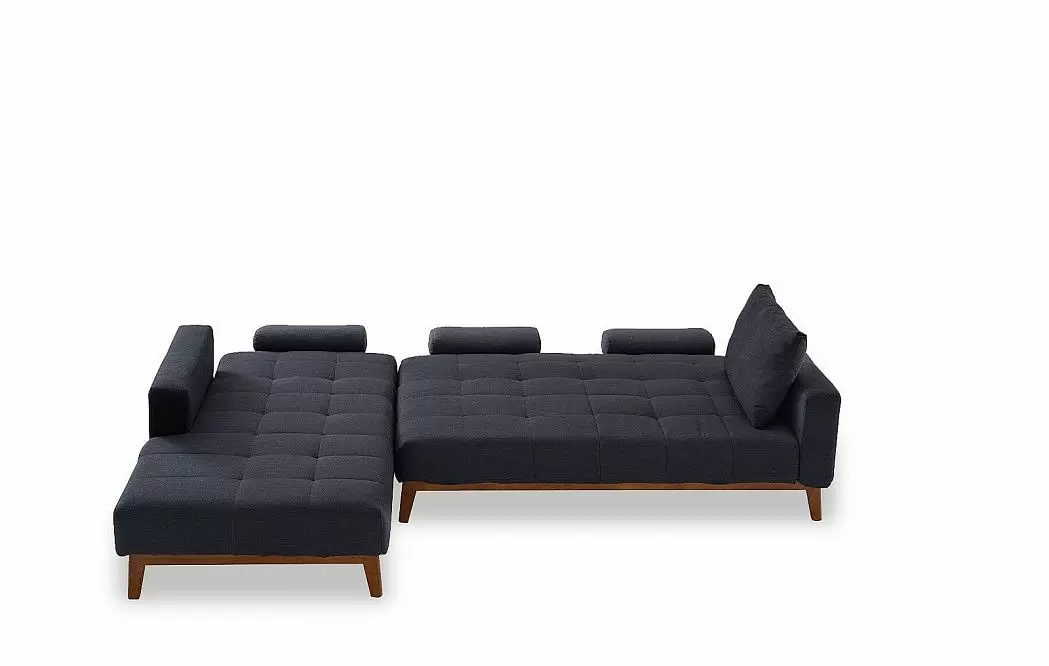 Диван-кровать Summer угловой (левый), темно-синий - фото 16