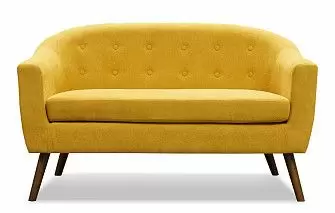 Диван Florence 2-х местный, желтый шафран/орех