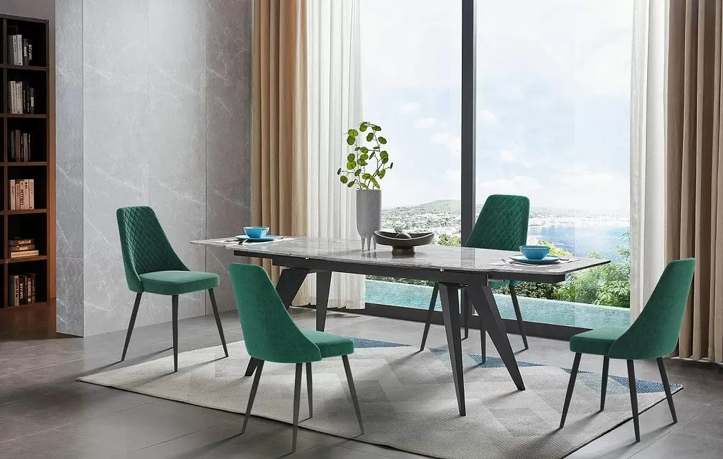 Стол раскладной Ramses 160-230, серый мрамор/черный - фото 14