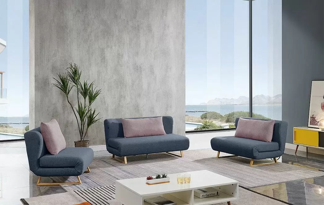 Кресло-кровать Rosy, синий/коралловый - фото 4