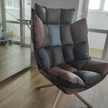 Кресло в стиле Husk, коричневый пэчворк